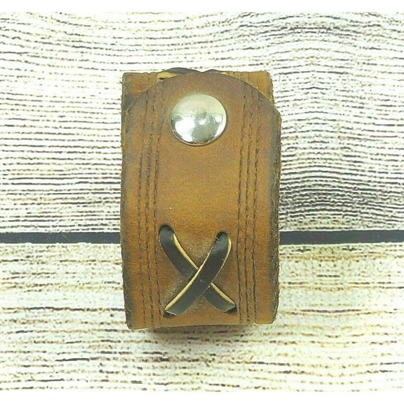 Cuff Leather Bracelet Handmade Boho Wristband Unisex Gift For Men and Women VTG - Picture 5 of 10
